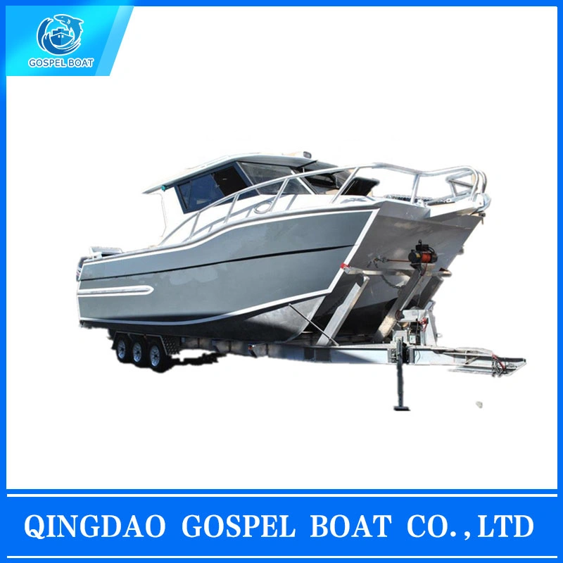 8m Twin Engine High Speed Catamaran Aluminum Boat for Fishing