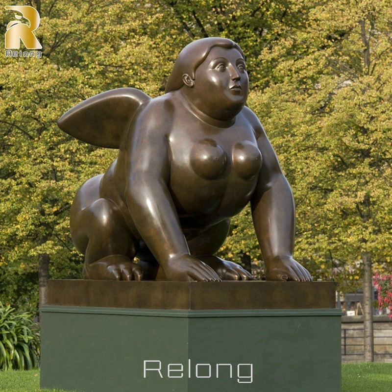 Famous Black Brass Fernando Botero Art Modern Statue Large Bronze Naked Fat Lady Sculpture