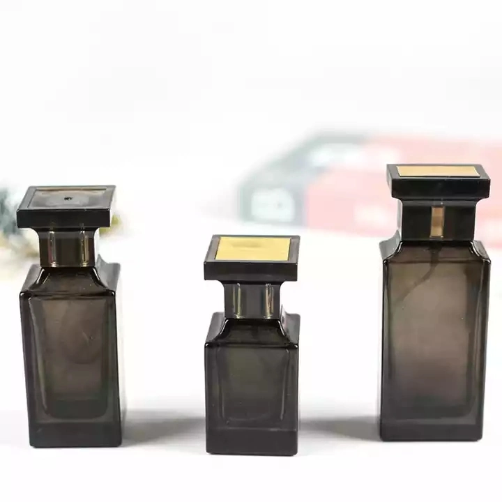 Sqaure Glass Material Perfume Bottle 30ml 50ml 100ml Luxury Colorful Fragrance Parfum Bottles