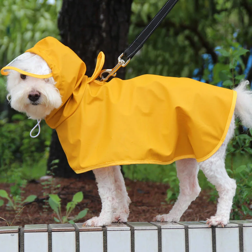 Custom 9XL Ajustable Pet Waterproof Clothes Lightweight Rain Jacket Dog Raincoat with Hood for Small Medium Large Dog