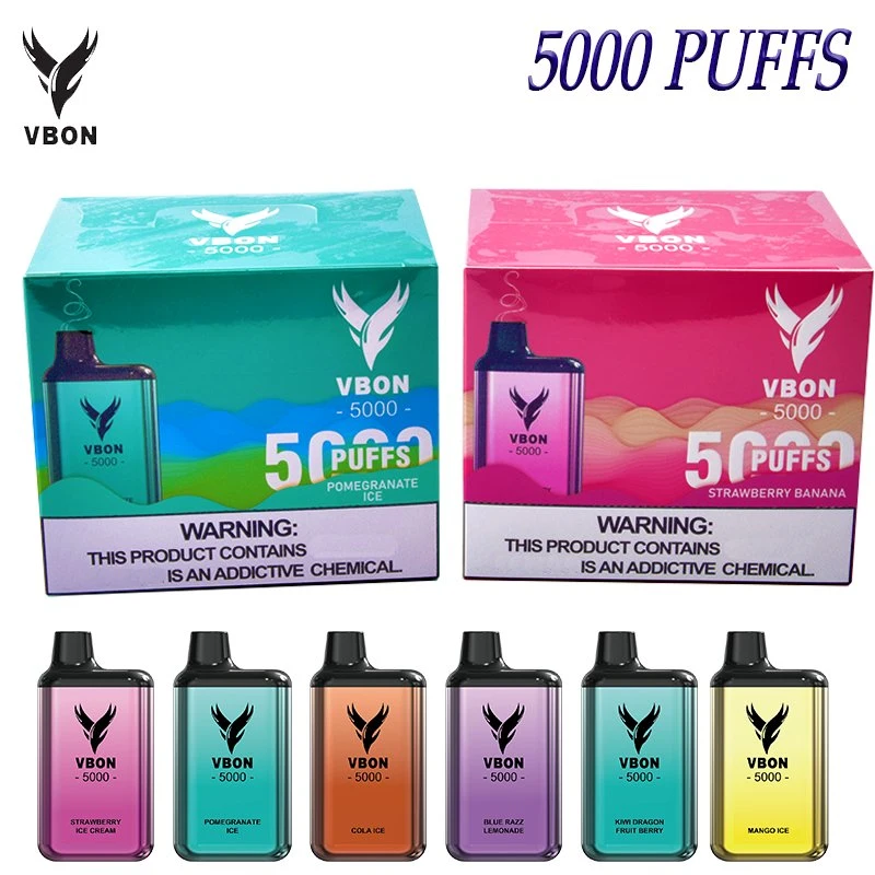 UE Vente à chaud Vbon Bar 5000 Puffs E-jucy Flavor20 disponible E-cigarette Vape