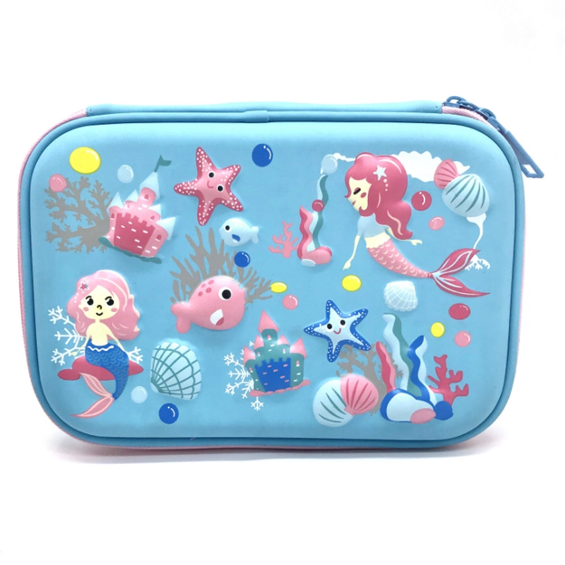 EVA Children&prime; S Pencil Bag for Kids Double Zipper EVA Smiggle Pencil Case for Cartoon Pencil Box