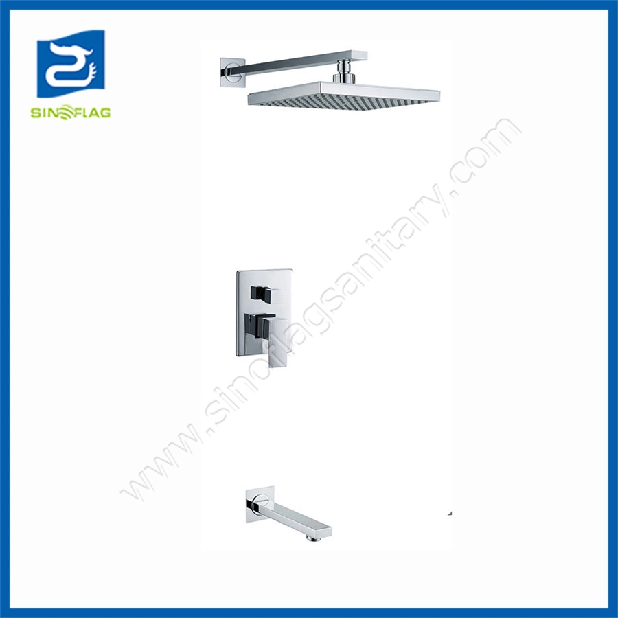 Concealed Rain Shower Set Tub Spout Faucet ABS Wall Mounted Shower