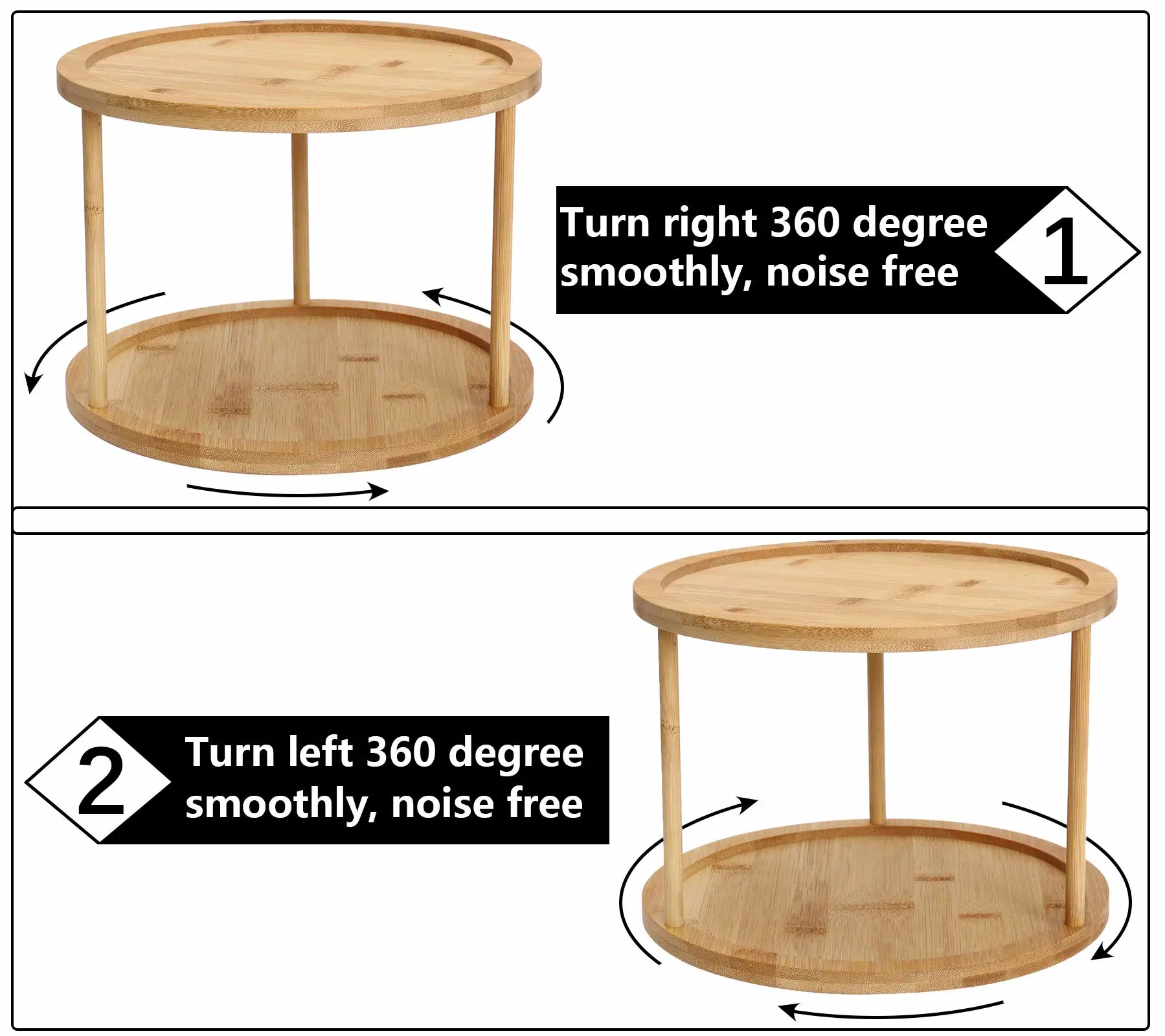 Bamboo Lazy Susan Drehteller Dekorieren Kuchen Plattenspieler Küche Aufbewahrung Des Standfußes