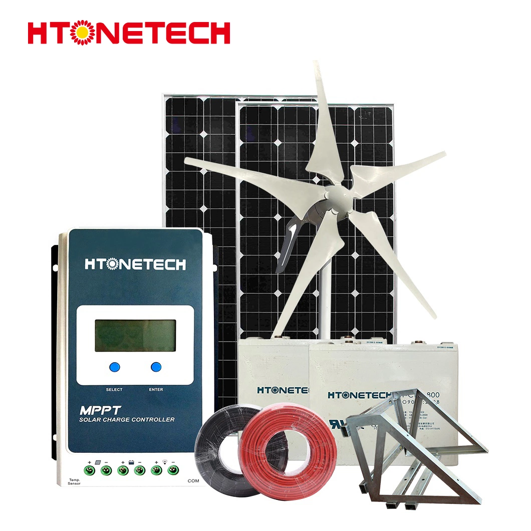 Htonetech faltbares Solarpanel monokristallines 320W Standalone-Sonnensystem China komplettieren Home Solar- und Windkraft-Systeme mit 110 Volt-Windenergieanlage