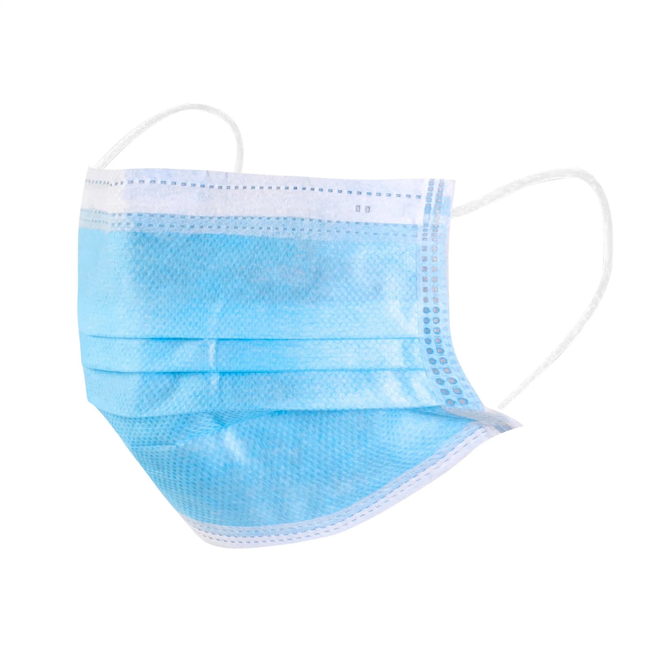 Medical Supplies Disposable Blue Non Woven 3ply Face Mask