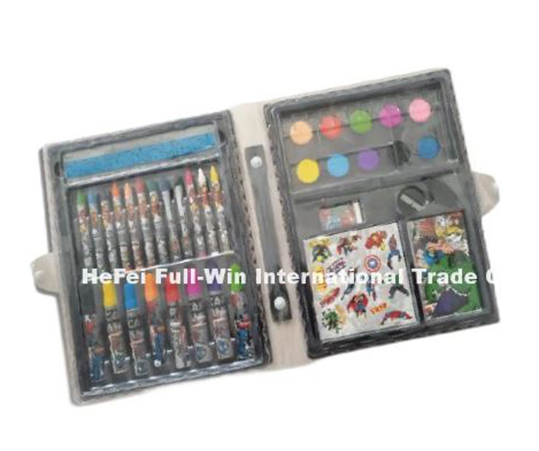 Atacado 50 PCS conjunto de pintura plástica para crianças, Kits de desenho de Arte com adesivos, Desenho de bloco, marcadores