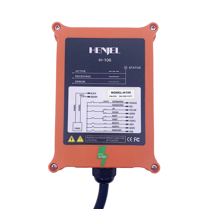 Henjel H106 inalámbrica industrial resistente al agua de Radio Control Remoto de la grúa