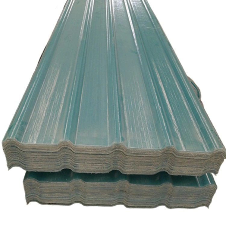 Feuille de plastique transparente résistante aux UV et à la corrosion pour toiture en fibre de verre FRP pour puits de lumière.