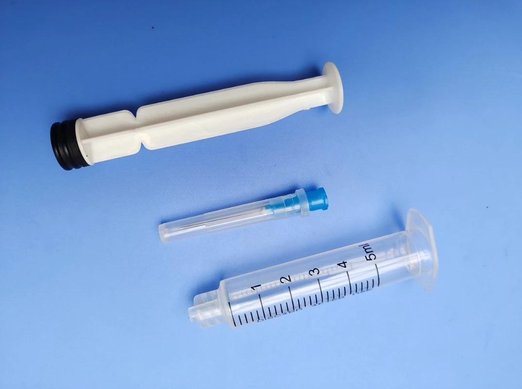 Disposable Syringe 5ml, PE Bag, Luer Lock, with CE and ISO 13485