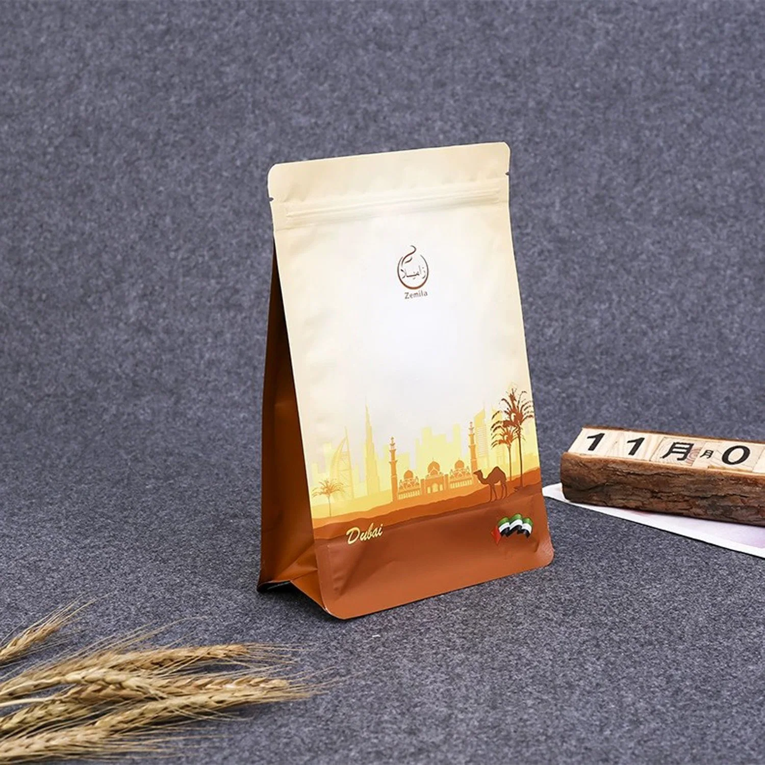 Air Valve Aluminum Foil Coffee Bean Paper Bag Plastic Food Packaging Bag