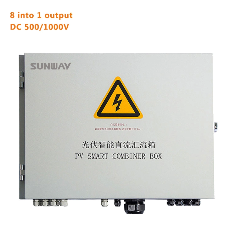 China Lieferant Nonrust Stahl Model8 String Solar Eingänge Blitzschutz PV-Kombinierer-Box 8/1