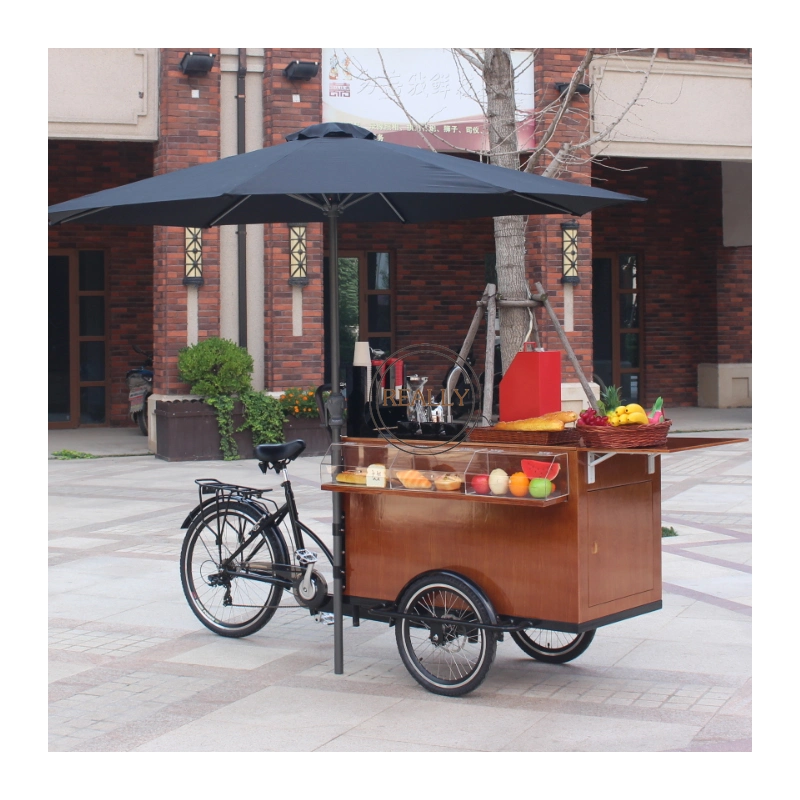 2023 Mobile Coffee Food Tricycles Mobile Food Cart Outdoor Electric Coffee Cart Bike