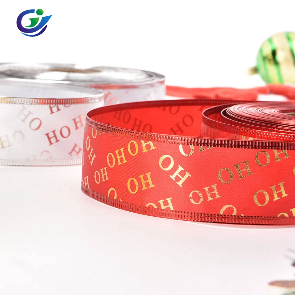 Wholesale/Supplier 38mm, 50mm, 63mm, 75mm, 10mm Luxury Christmas Tree Polyester Printed Grosgrain Ribbon, Merry Christmas Decoration Celebrate It Ribbon