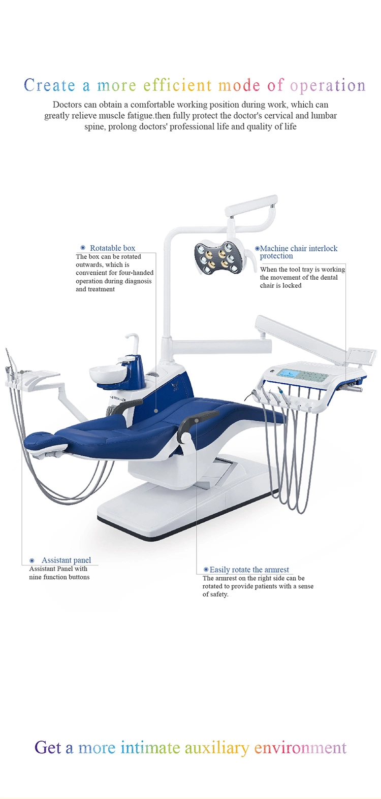 Dark Blue Ce&FDA&ISO Approved Dental Chair Veterinary Dental Equipment/Dental Chair Price List/Cheap Dental Supplies