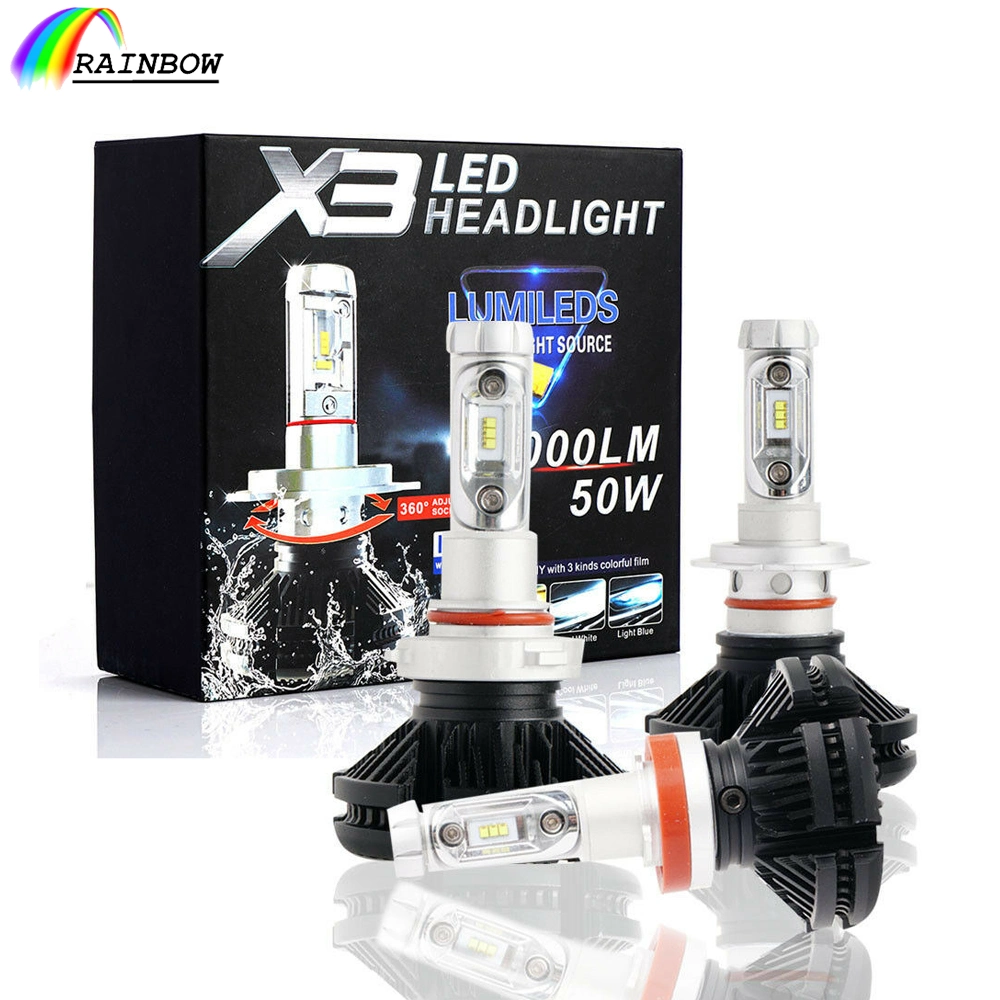 Fábrica de autopartes Venta X3 H4 H11 H1 9005 9006 H7 coche bombillas halógenas de faros de la luz de faro de luz LED Bombilla LED de iluminación de techo