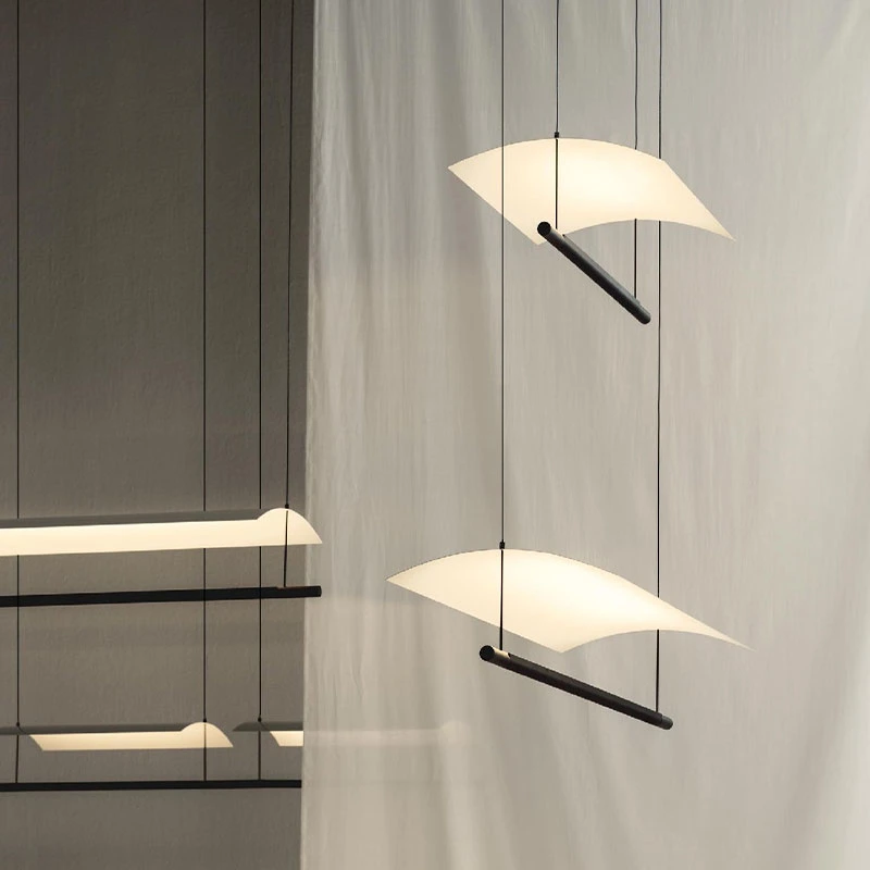 2022 Home Decorative Nordic Aluminum Chrome Tea Room Lamps Modern Chinese Chandelier LED Pendant Light