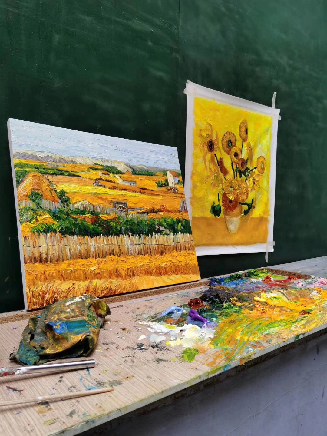 Reproduzido Van Gogh Harvest pintura a óleo por à mão