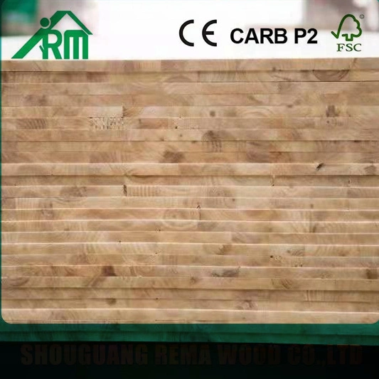 E0 grado del medio ambiente, 18mm madera pino finger joint Board para muebles y decoración del hogar