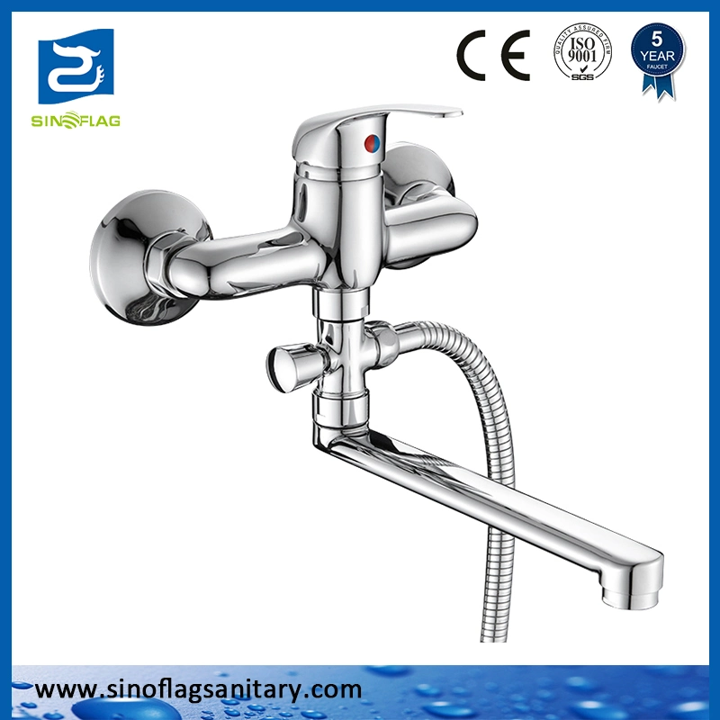 Brass Tub Mixer Shower Faucet with Handheld Shower Hand