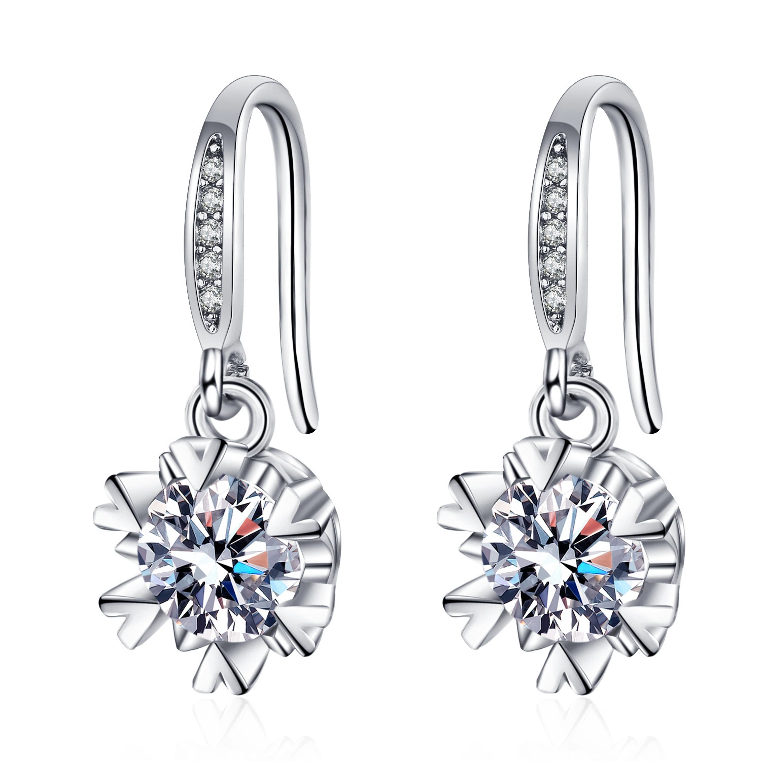 Sterling Silver 1CT G-H-I Color Cut Moissanite Earring for Women