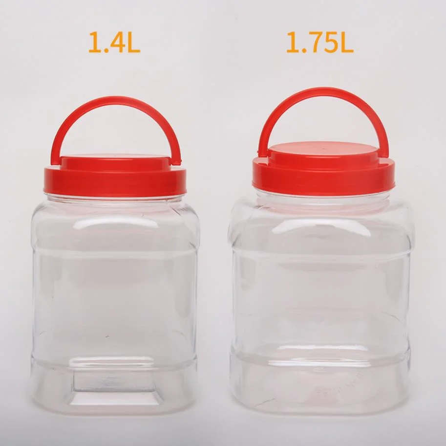 Ligne de données de produits électroniques à l'Emballage boîtes Special-Shaped 2.5L forme inclinée de godet de la bouche grande bouteille transparente