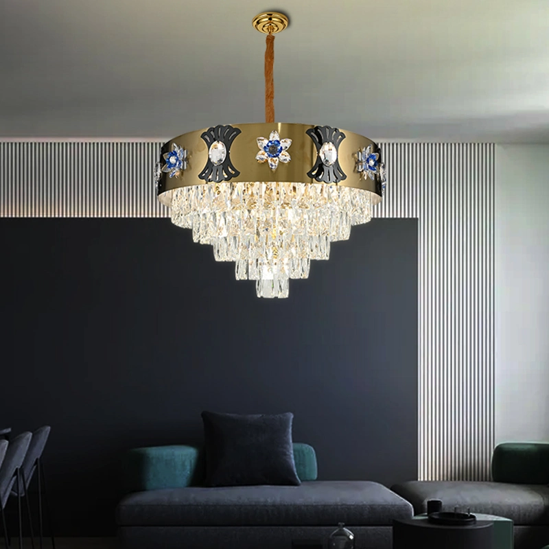 Living Room Kitchen Indoor Ceiling Hanging Modern Crystal Chandeliers Lamp Pendant Light