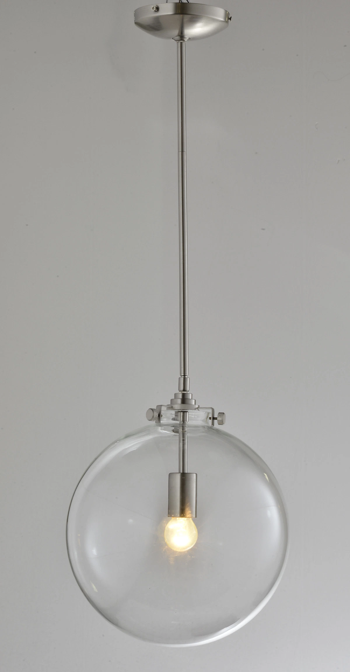 Simple Global Clear Glass Pendant Lamp in Chrome (17004-P)