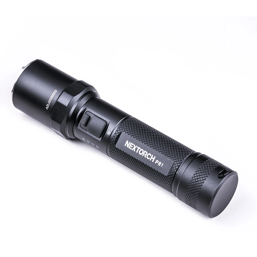 2600lm 5000mAh Lithium Battery Power Waterproof Police Tactical Self Defense High Power LED Flashlight for for Emergency Self-Defense Torch Flashlight