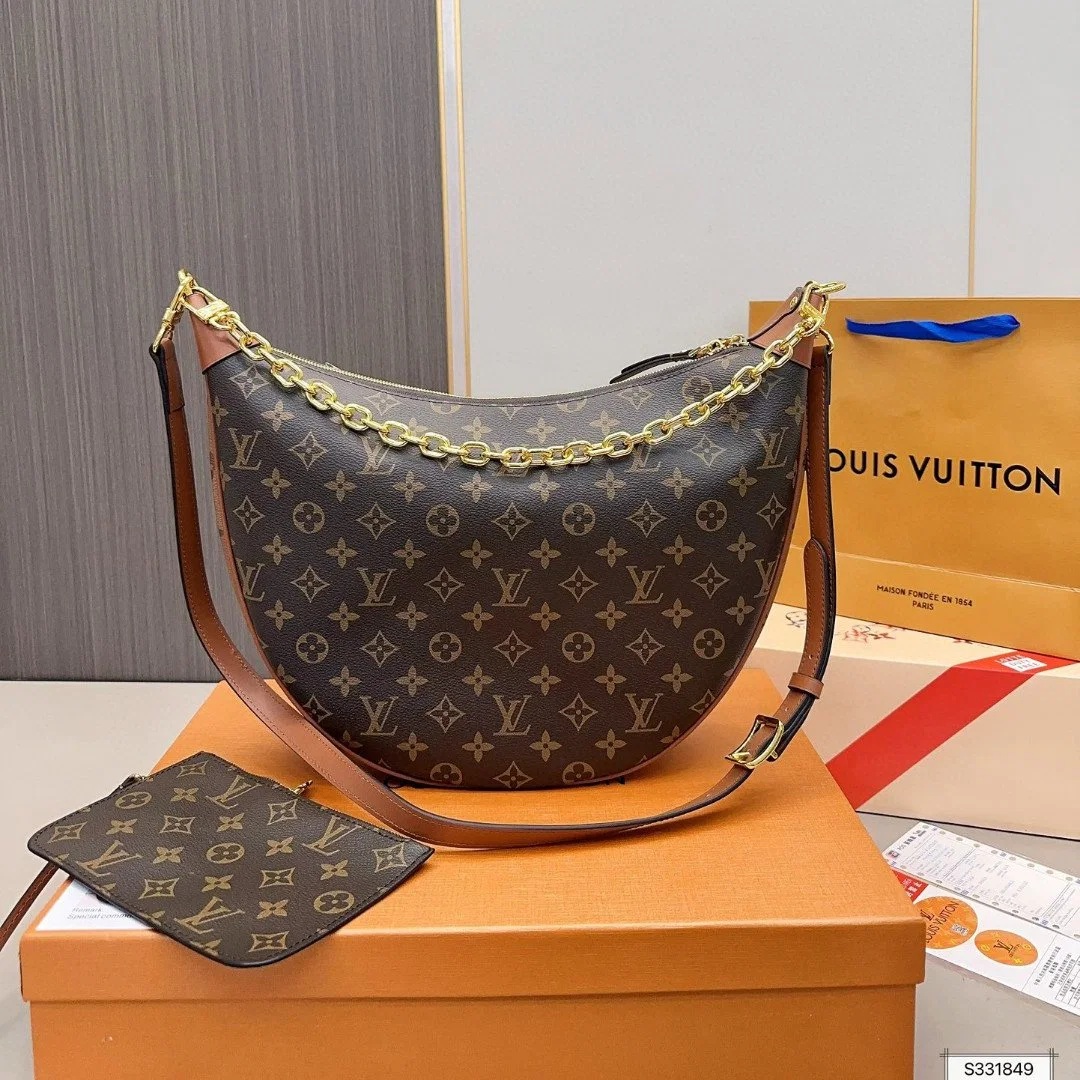Fashion Handbag Luxury Designer Shoulder Bag Metal Chain Crescent Casual Crossbody Bag