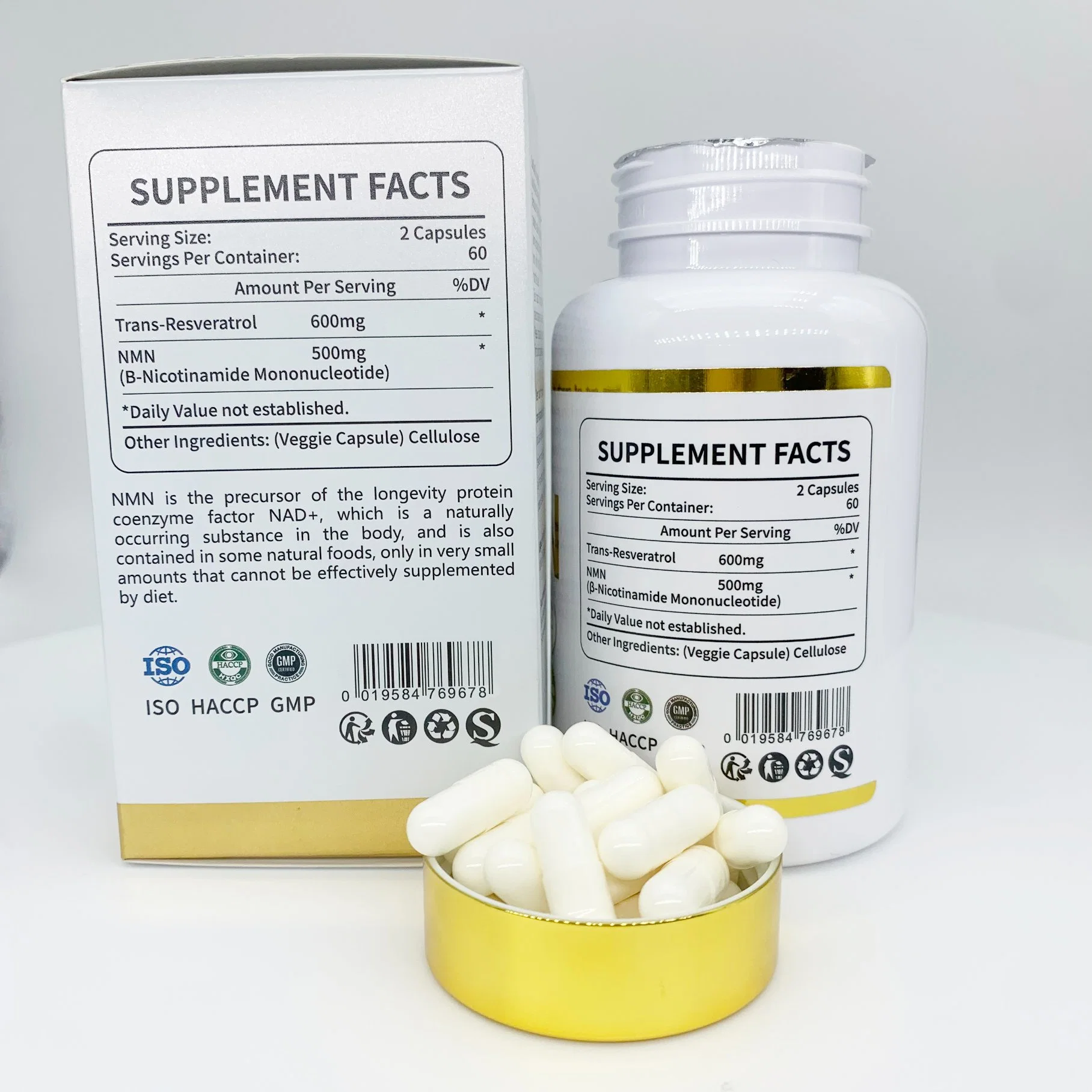 New OEM Factory Price Private Label Logo Hot Selling Supplements Healthcare Nmn 18000mg 90 Capsules