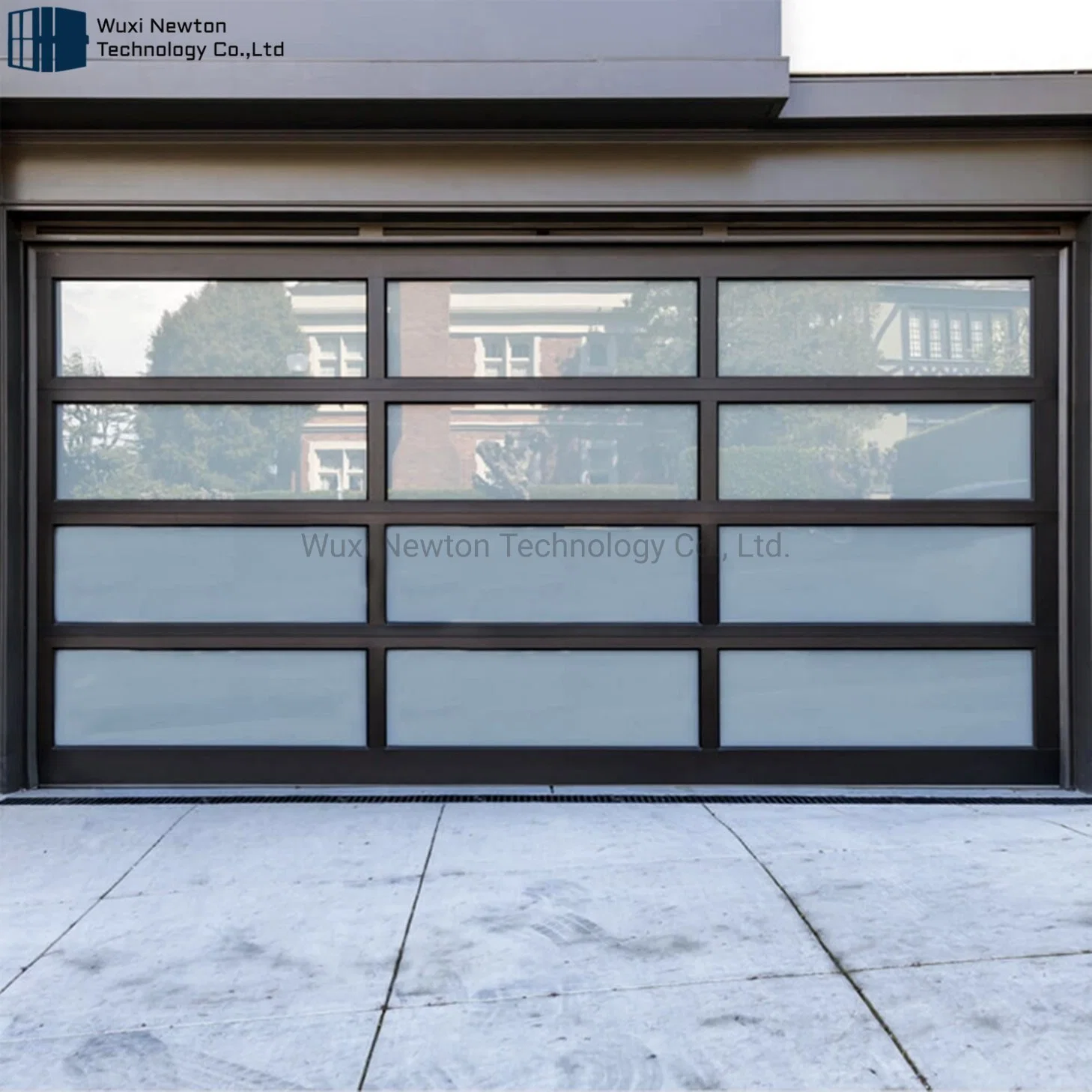 New Black Polycarbonate Finger Protection Modern Glass Plexiglass Garage Doors