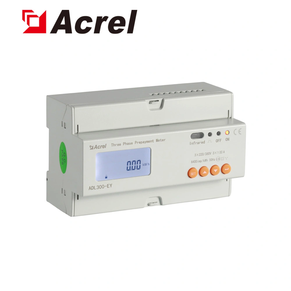 Acrel Adl300-Eyrf 1 (6) a or 10 (80) a Input Three Phase Local Prepaid Energy Meter with Radio Frequency Card