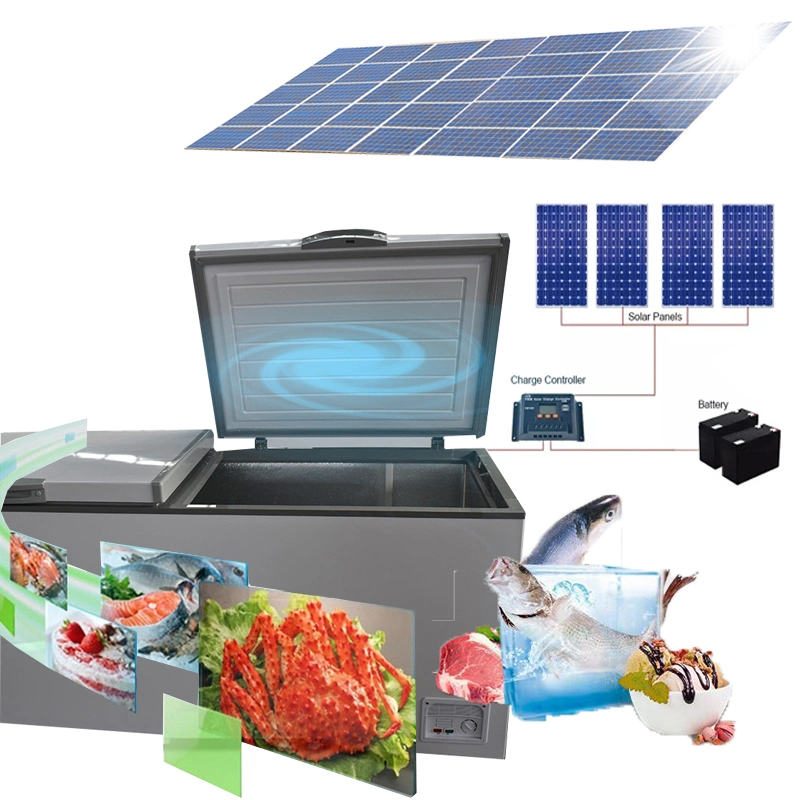 Commercial Horizontal Top Folding Doors Solar Refrigeration 12V DC Solar Refrigeration Equipment