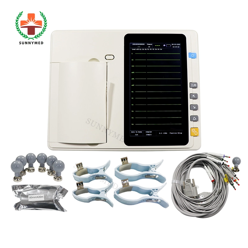 SY-H004 Medical 3 Canal 12 Lead Equipo portátil de ECG con Interpretación