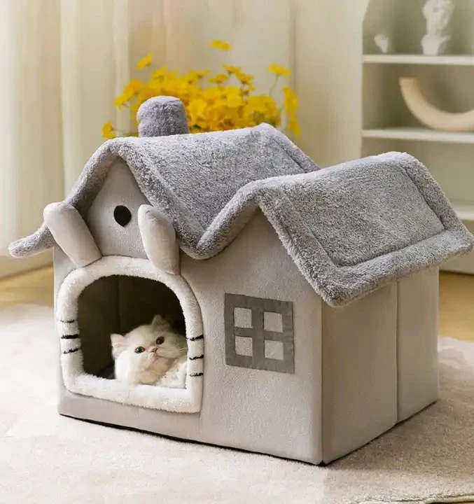Pet Supplies Washable Warm Plush Soft Pet House Foldable Bed