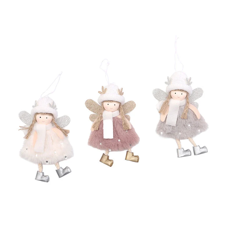 Plush Fabric Christmas Angel Xmas Tree Hanging Pretty Girl Dolls Cute Toys