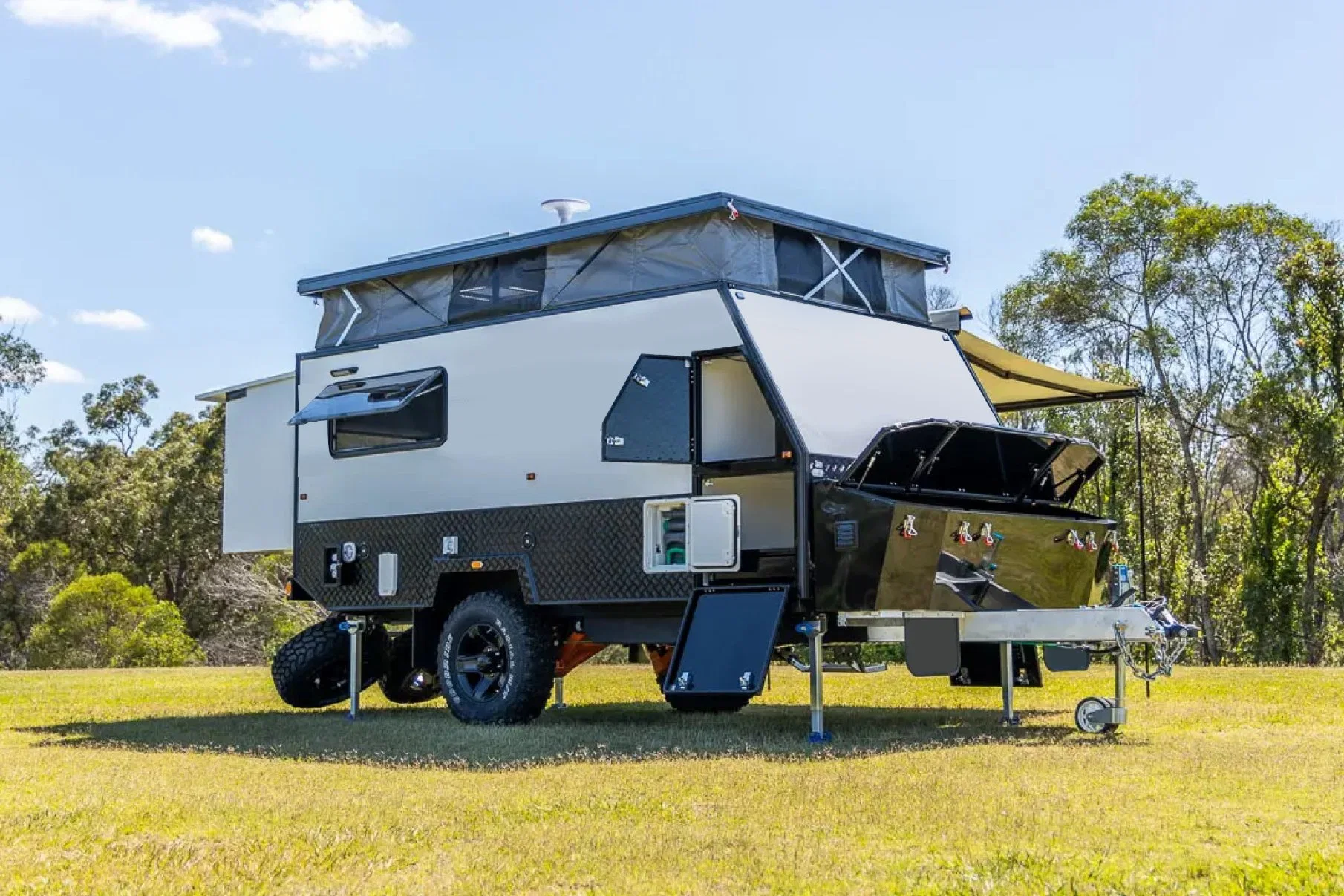 Nuevo híbrido de 15 pies Pop Top Caravana Camper RV camping remolque mejor Van con wc