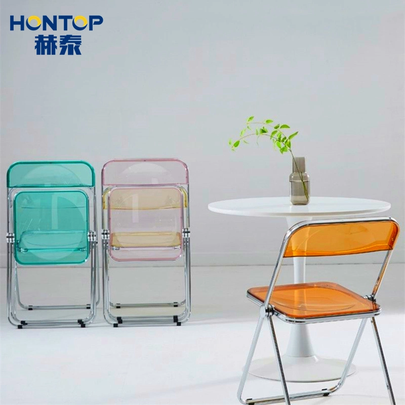 Morden Design Creative Luxury Hot Sales Banquet Party Hotel Metal Frame Lucite Transparent Colorful Acrylic Folding Leisure Chairs