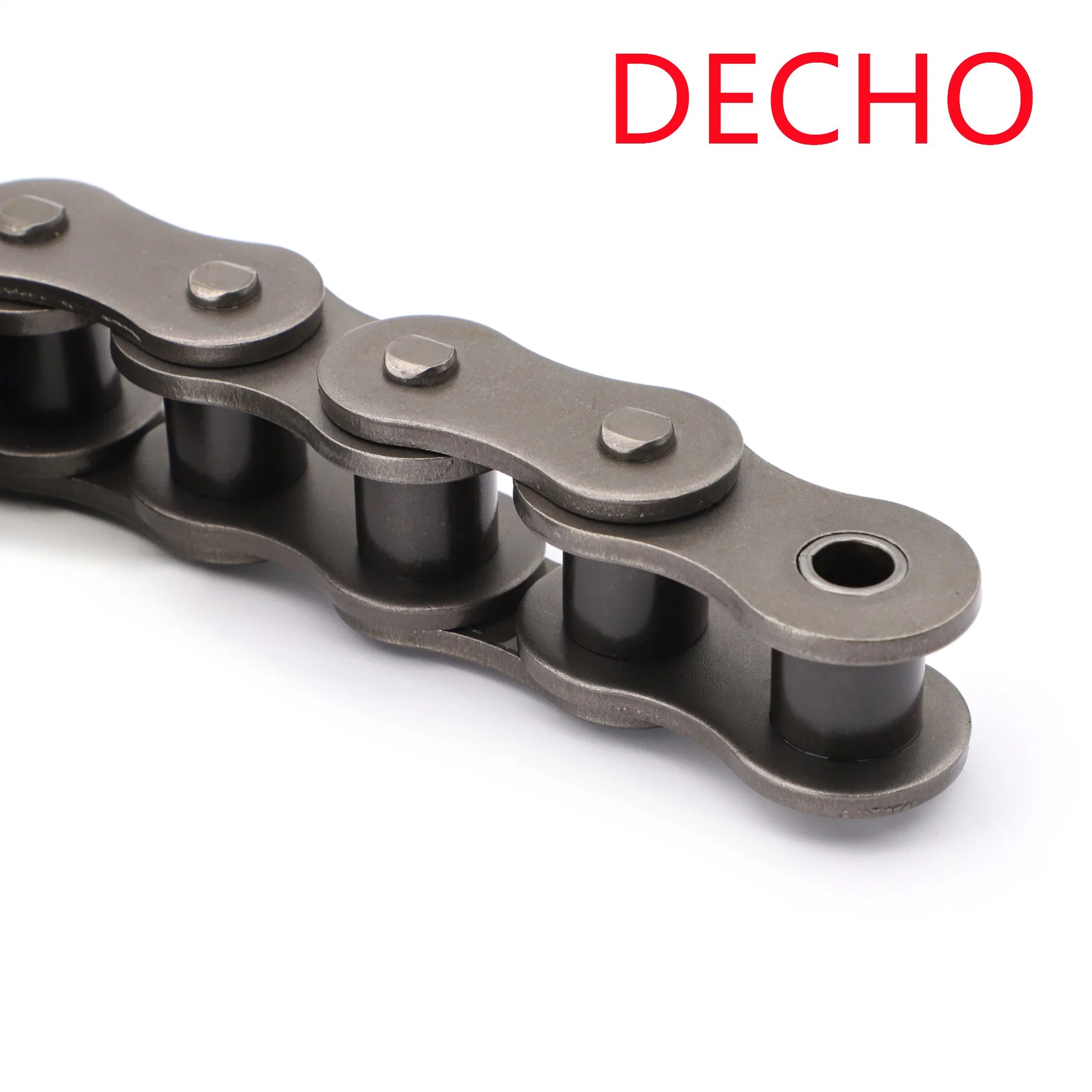 Double Pitch Transmission Chains with Straight Plate