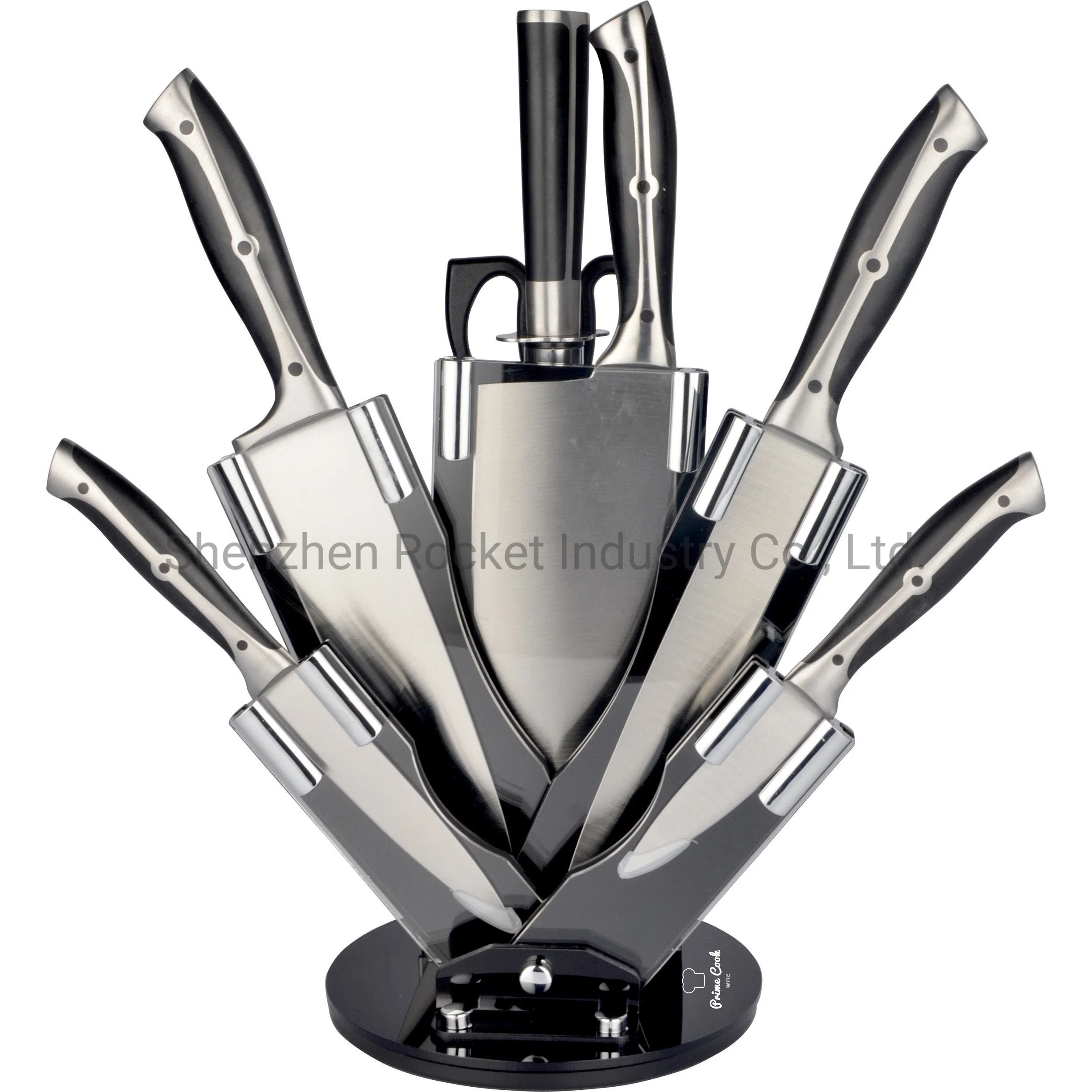 6PCS Black Handle High Polished Stainless Steel Knife Set