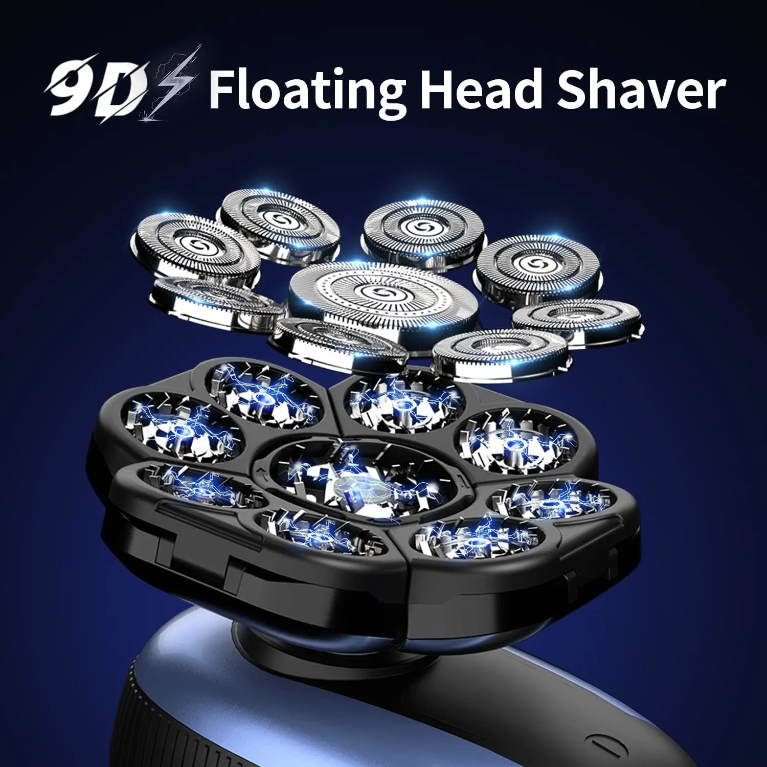 9d Shaver eléctrico recarregável para homem para a cabeça de corte Bald para homem Máquina