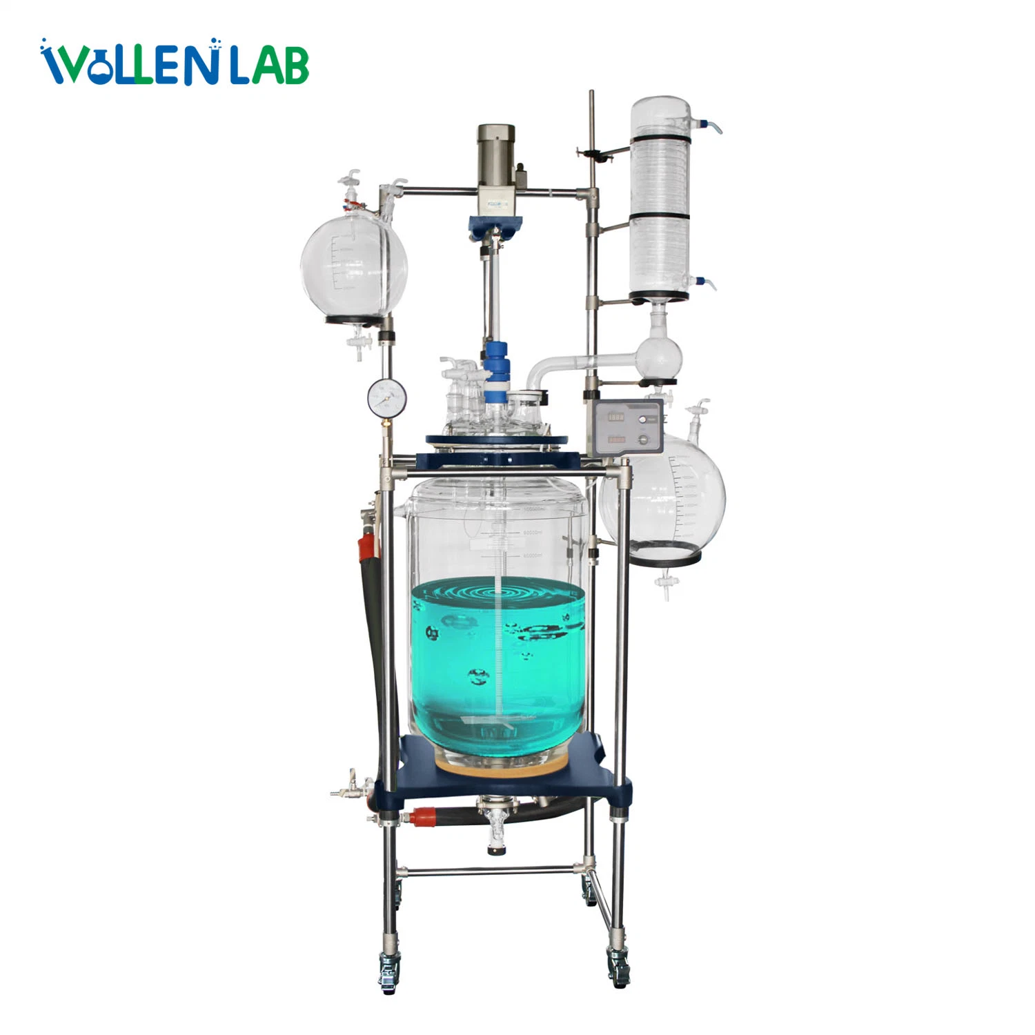 100L Large Scale Industrial Vacuum Distillation Double Glass Jacketed Reactor Kit Price