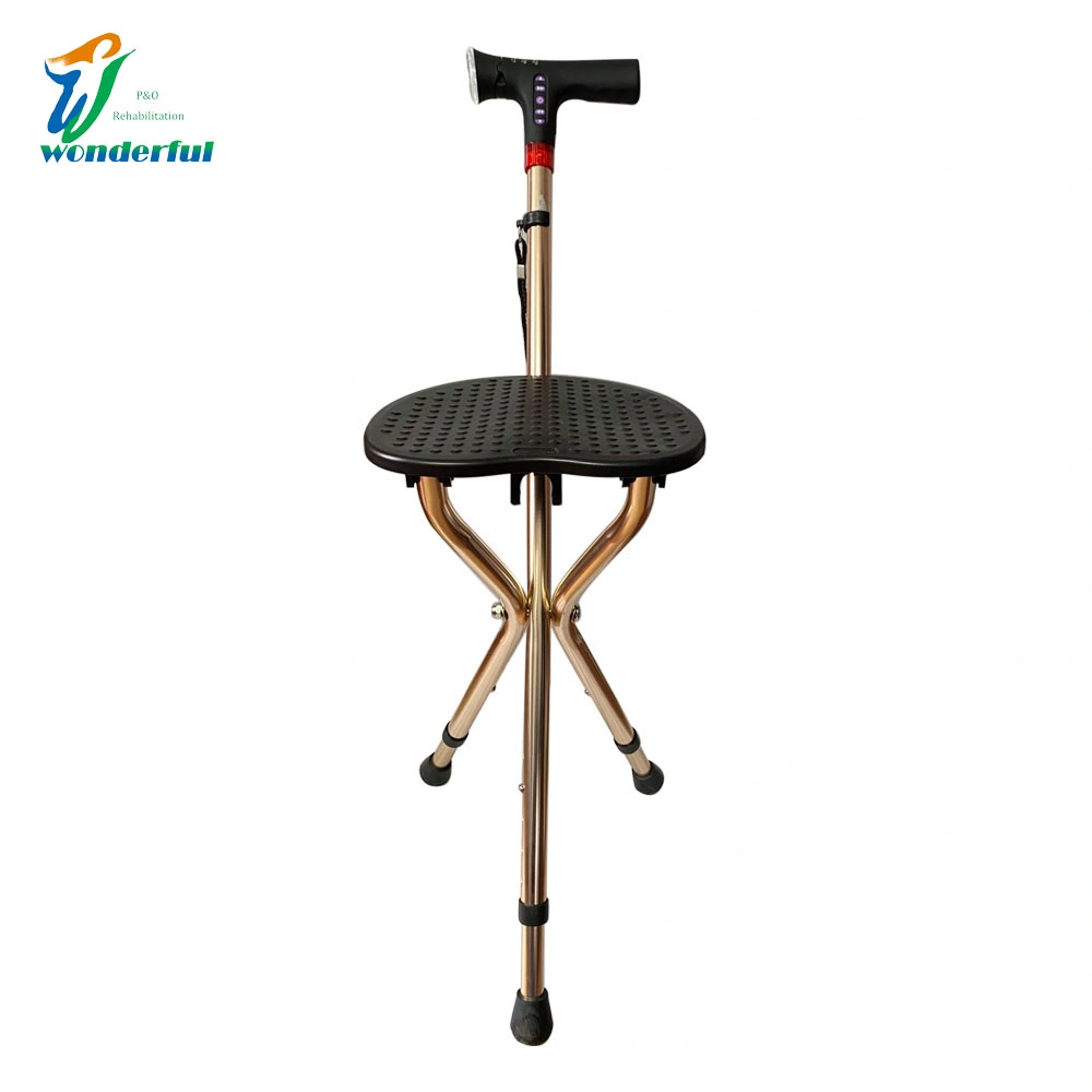 Crutches Three-Legged Aluminum Alloy Folding Chair Foldable Multifunctional Walking Stick