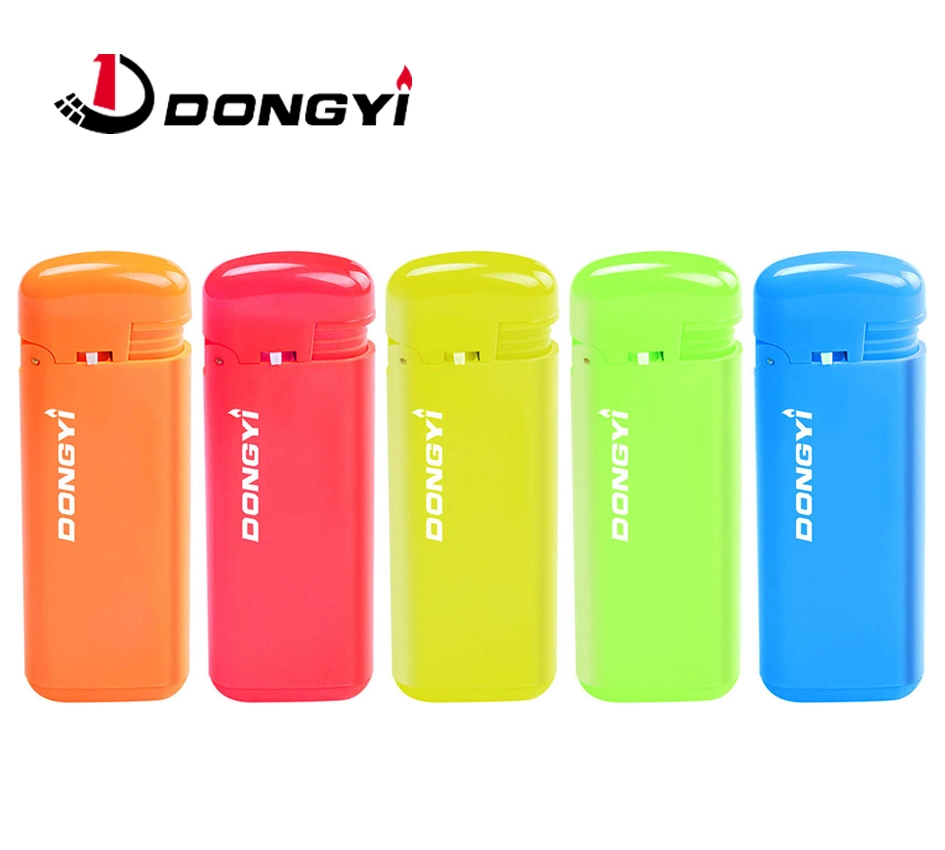 Refillable Windproof Electronic Plastic Lighter Solid Color