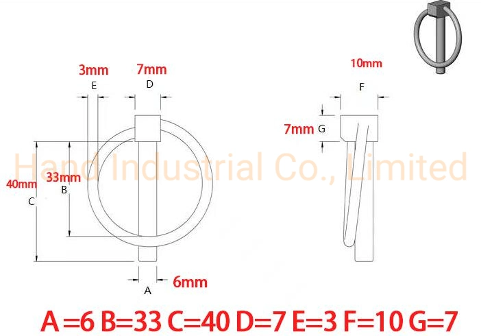 Stainless Steel 304 Linch Pin with Ring 6*40mm O Type Lynch Pin