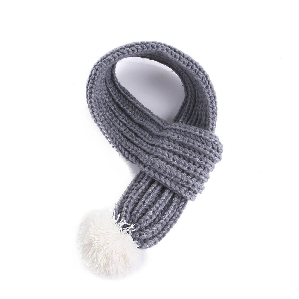 Gray Pet Knitted Scarf Autumn and Winter Scarf Dog Pet Supplies