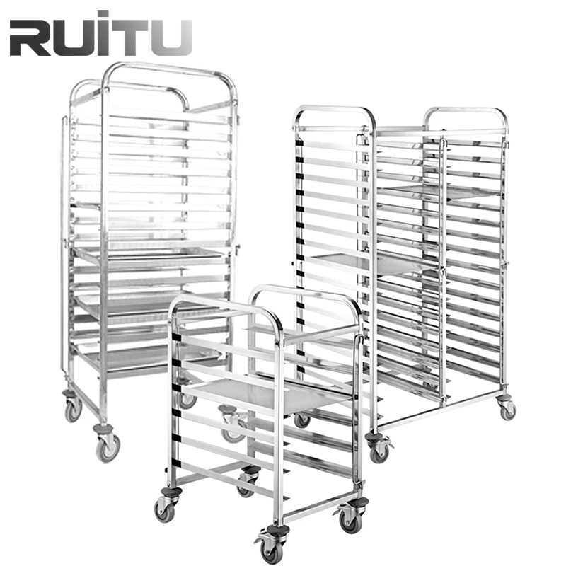 Kitchen Service Equipment Stainless Steel Restaurant Dining Food Buffet Catering Serving Transport Tea Cart Knock Down 3 Tier Trolley with Better Casters Wheels