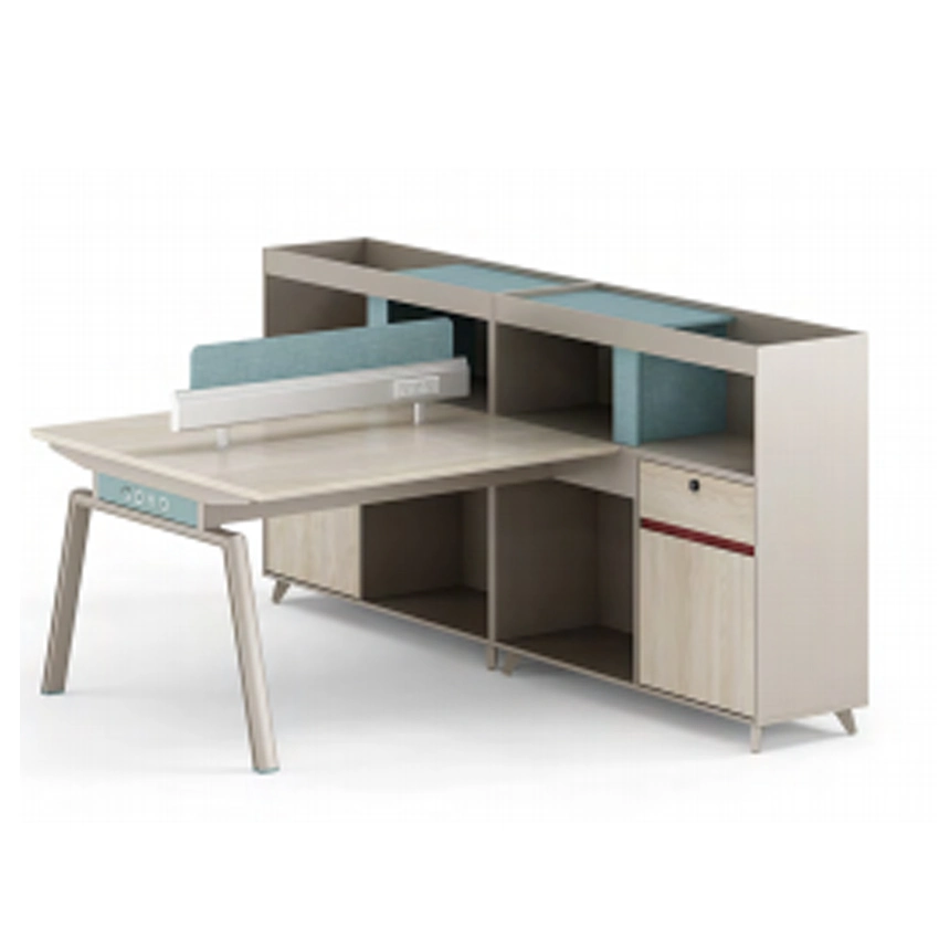 Bureau moderne en bois pour 2 personnes Bureau personnel Table avec Armoire latérale