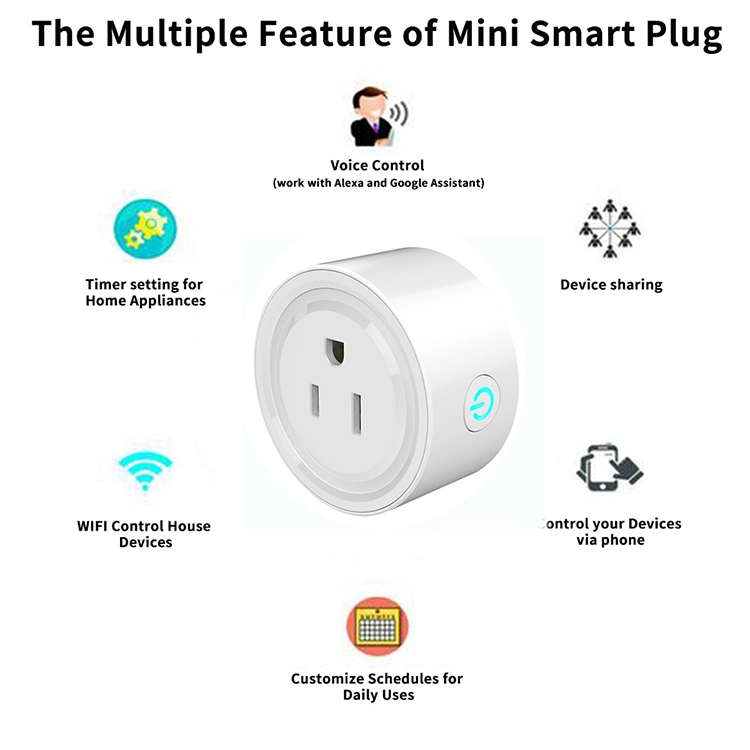 US EU Standard Wireless Smart Plug 10/16A Tuya Smart Power Socket-Stecker arbeiten mit Google Alexa